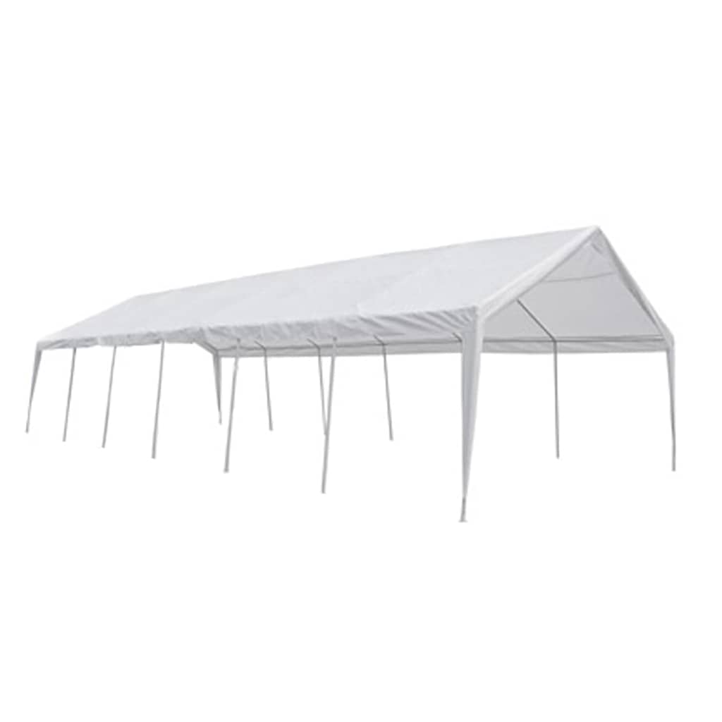 Detail van de vidaXL partytent 12x6 m wit met waterbestendig doek en stevige constructie.