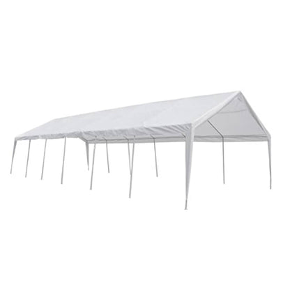 Detail van de vidaXL partytent 12x6 m wit met waterbestendig doek en stevige constructie.