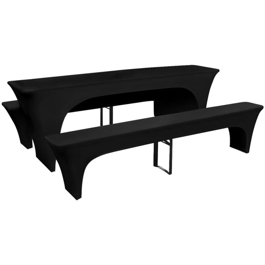 vidaXL stretch hoezen voor biertafel en banken in zwart, elegant en beschermend.