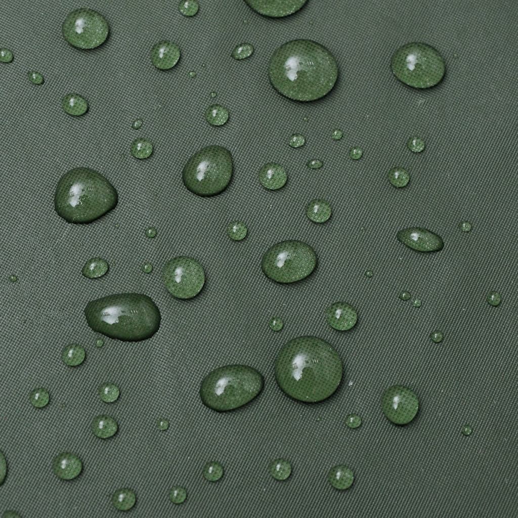 Detail van de waterdichte stof van de vidaXL lange regenjas in groen.