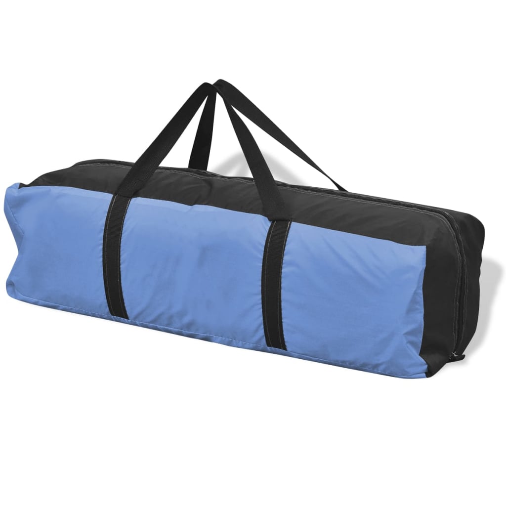 Draagtas voor de vidaXL 4-persoons tent in blauw en zwart met handvatten.