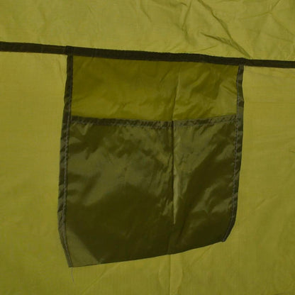 Detail van de groene vidaXL douchetent met praktische opbergzak aan de zijkant.