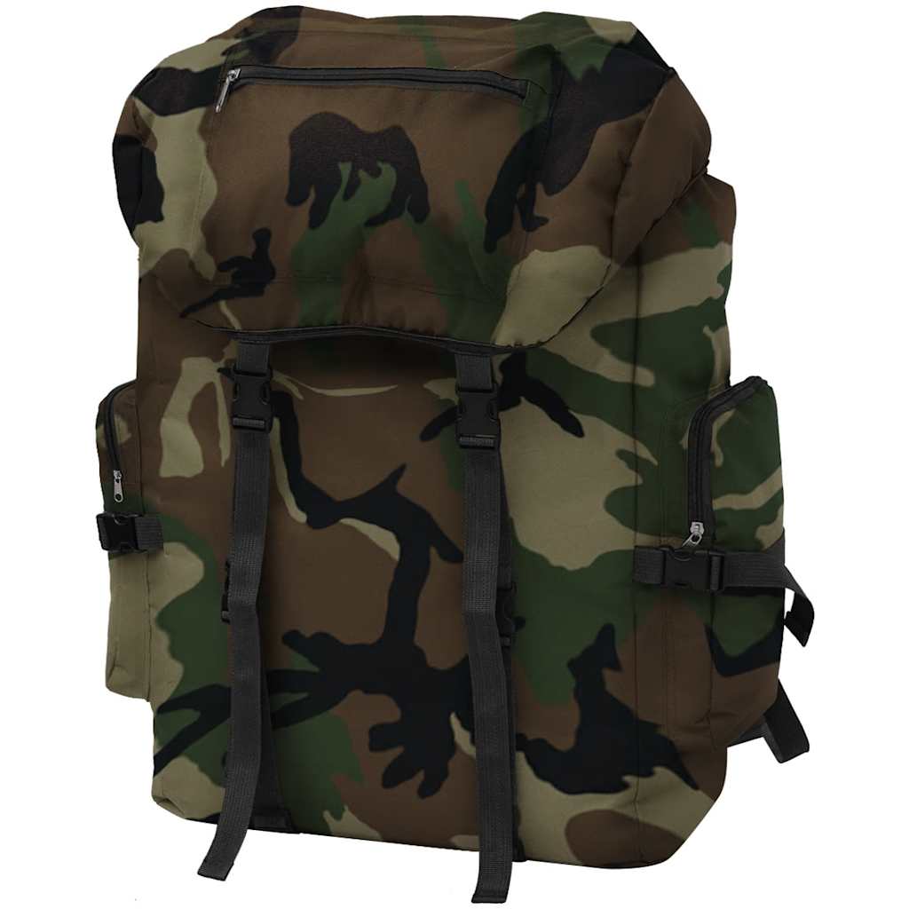vidaXL legerstijl rugzak in camouflage, 65 L met comfortabele schouderbanden
