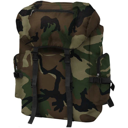 vidaXL legerstijl rugzak in camouflage, 65 L met comfortabele schouderbanden