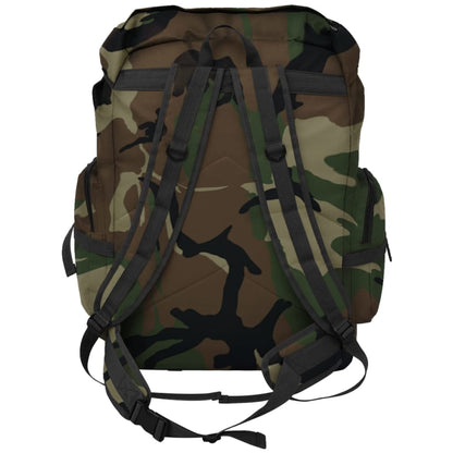 Detail van de camouflage rugzak vidaXL met comfortabele schouderbanden en stevige achterkant.