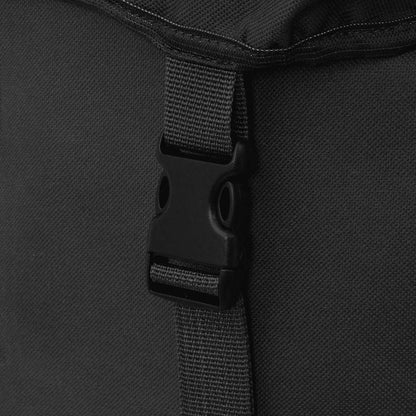 Detail van de stevige sluiting van de vidaXL legerstijl rugzak in zwart.