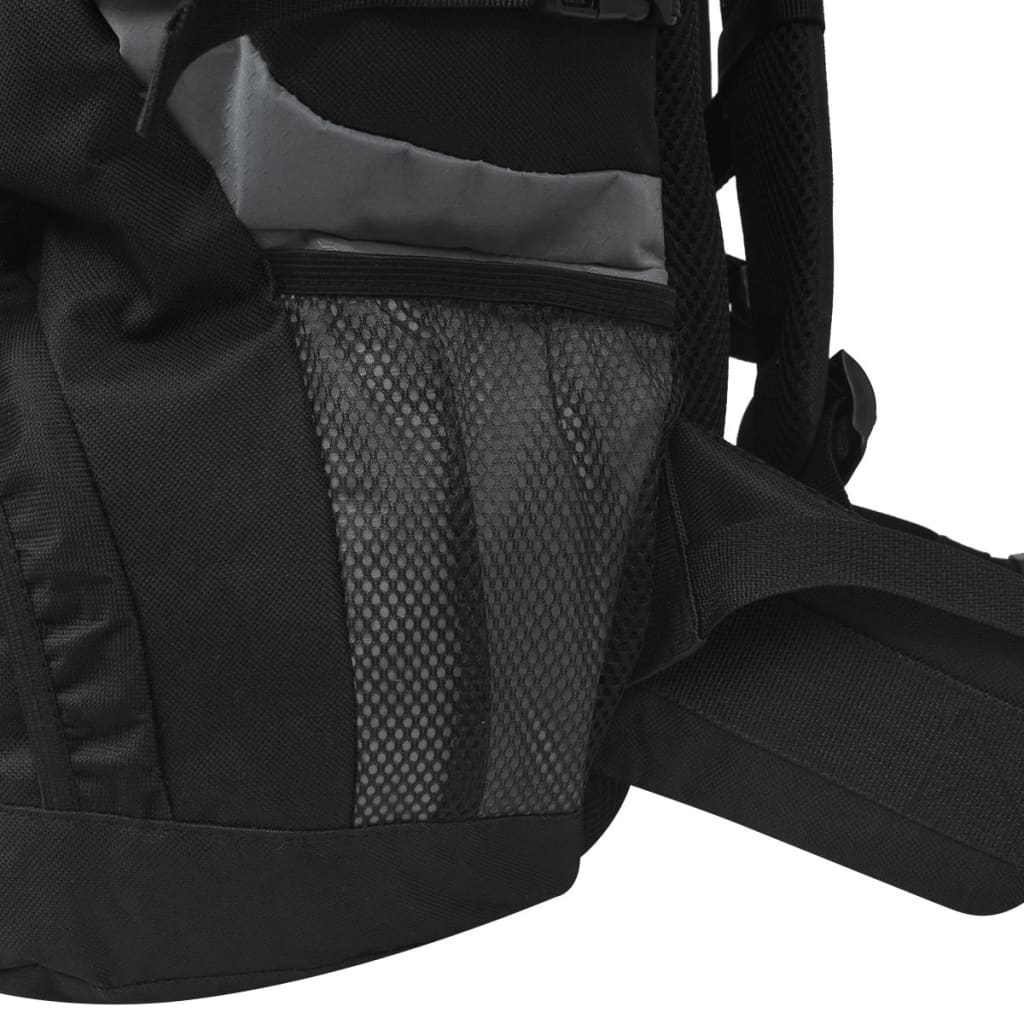 Detail van de zijzakken van de vidaXL Rugzak hiking XXL, perfect voor extra opbergruimte.