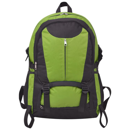Detail van de vidaXL hiking rugzak in zwart en groen, met comfortabele schouderbanden.