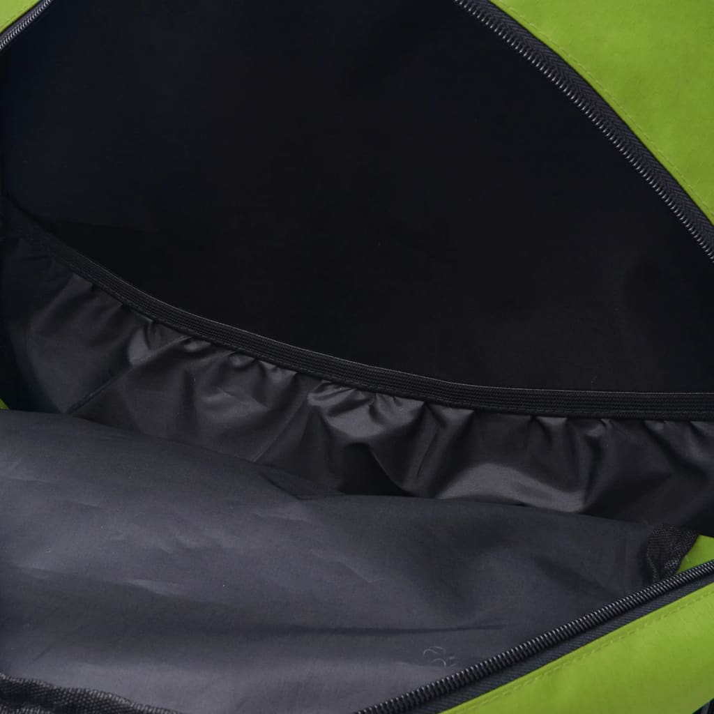 Detail van de ruime binnenkant van de vidaXL 40 L rugzak in zwart en groen.
