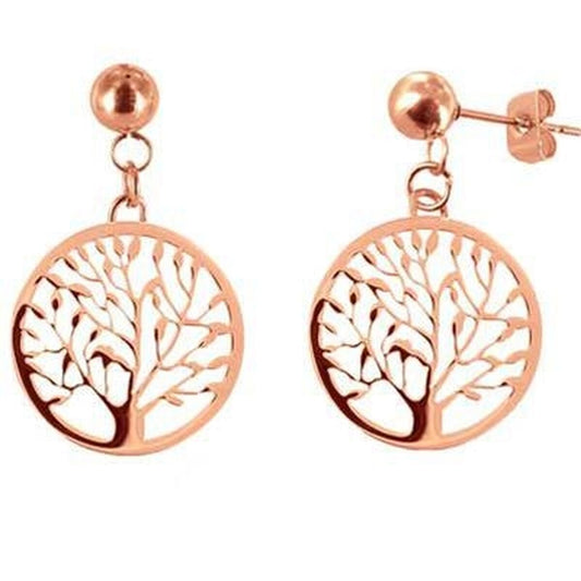 Roségouden CO88 Collection oorbellen met een elegant boompje ontwerp.