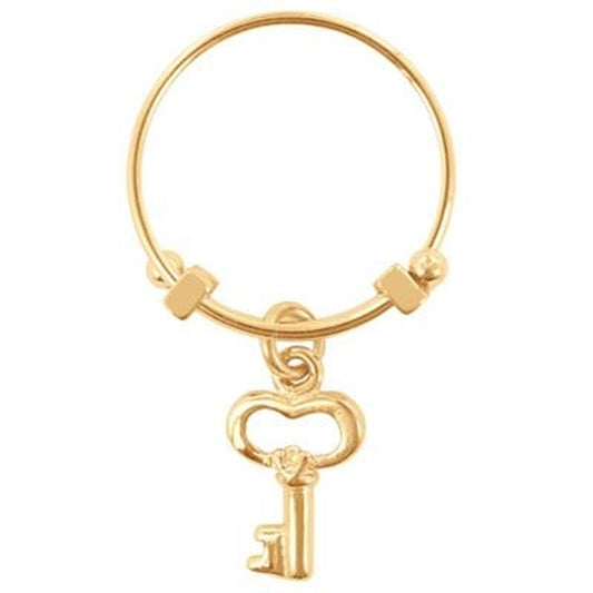 Gouden damesring van CO88 Collection met sleutelhangertje, maat 14.
