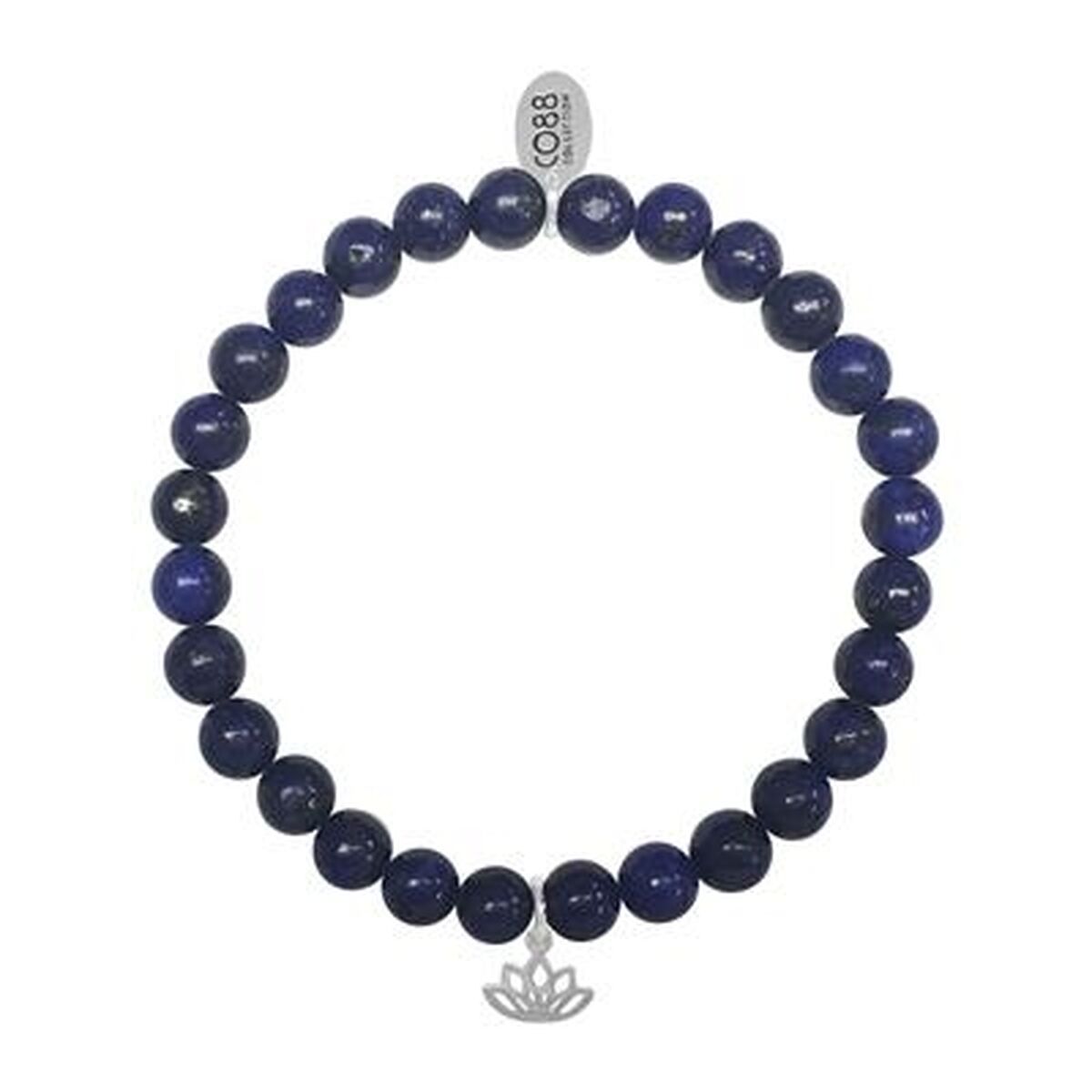 Elegante CO88 Collection armband in diepblauw met een lotusbedel, stijlvol design.