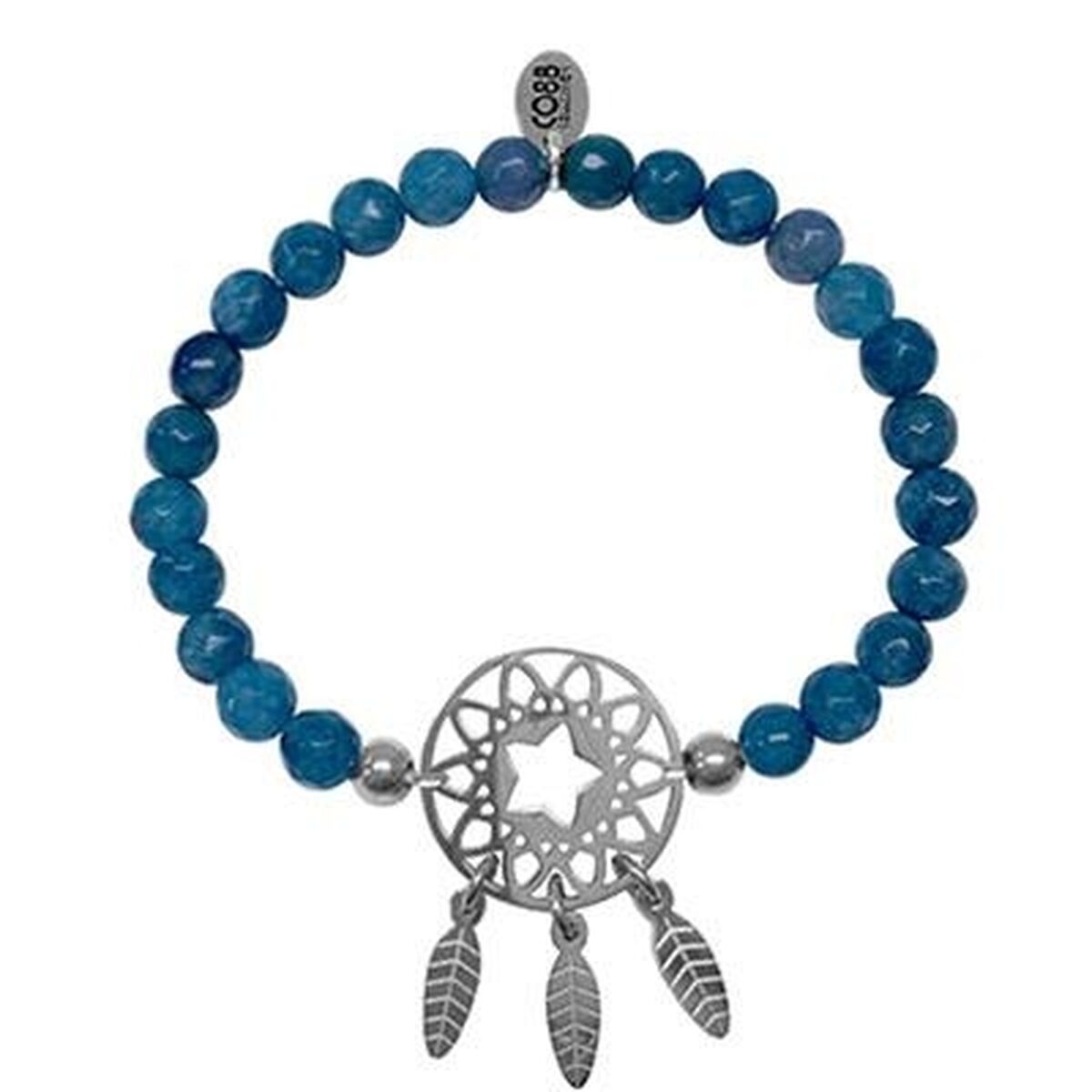 Blauwe CO88 Collection armband met sterrenmotief en veren, elegant sieraad voor dames.