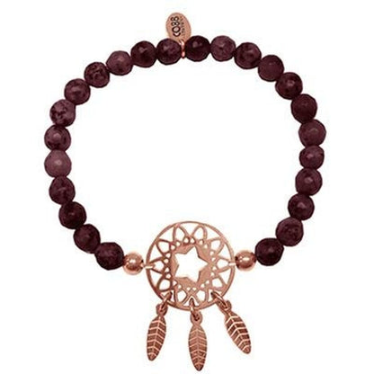 Multicolour CO88 Collection armband met unieke ontwerp en hangende veren.