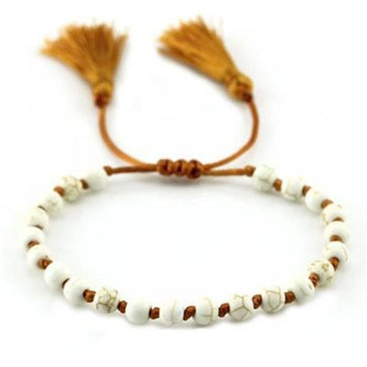Witte CO88 Collection armband met elegante details en franjes voor dames.