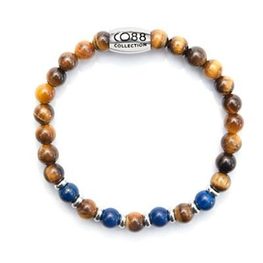 Bruine CO88 Collection armband voor dames met elegante kralen in diverse tinten.