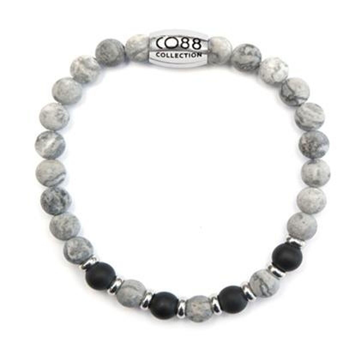 Stijlvolle CO88 Collection armband met multicolour kralen en metalen sluiting.