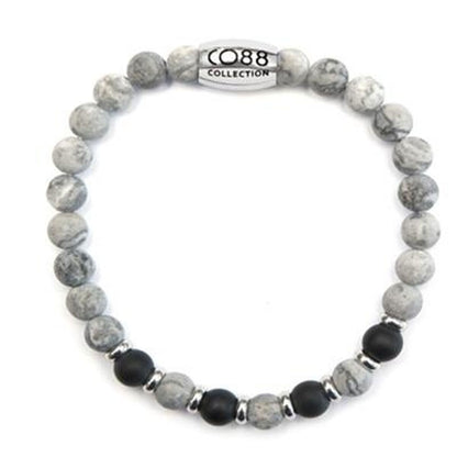 Stijlvolle CO88 Collection armband met multicolour kralen en metalen sluiting.