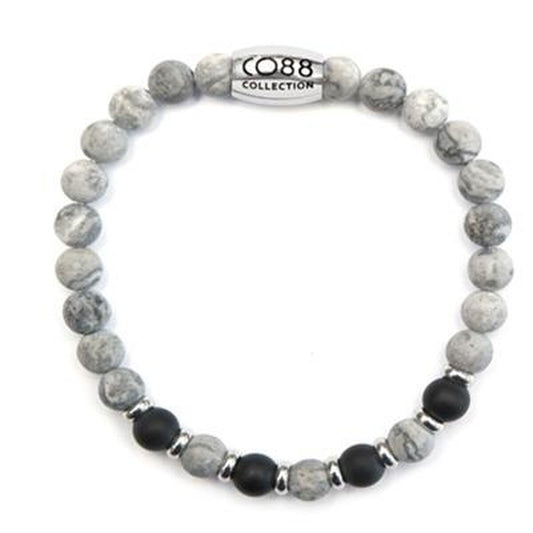 Stijlvolle CO88 Collection armband met multicolour kralen en metalen sluiting.