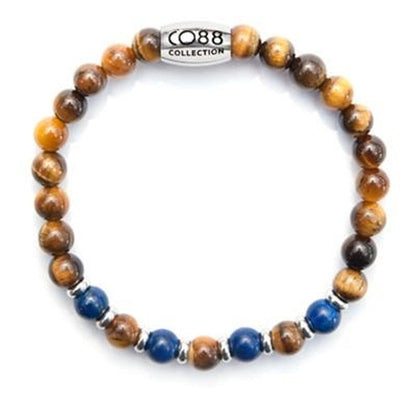 Bruine CO88 Collection armband voor dames, stijlvol en elegant met kralen in verschillende tinten.