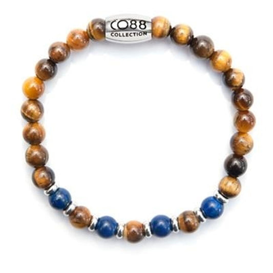 Bruine CO88 Collection armband voor dames, stijlvol en elegant met kralen in verschillende tinten.