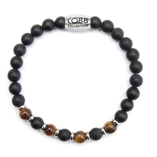 Zwarte CO88 Collection armband voor dames met elegante kralen en subtiele details.