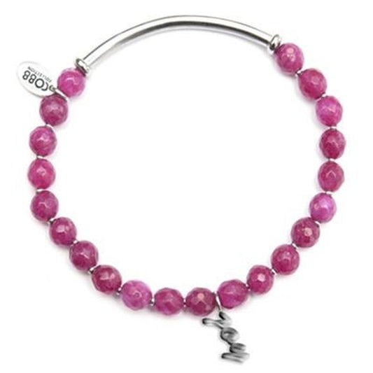 Roze CO88 Collection armband met elegante ronde kralen en metalen detail.