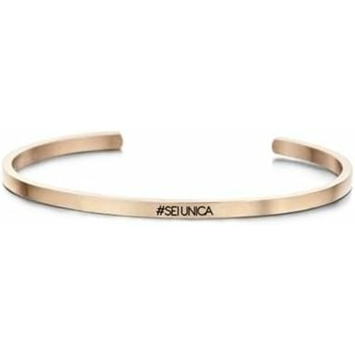 Detail van de CO88 Collection armband in roze goud met elegante, minimalistische uitstraling.