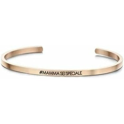 Detail van de CO88 Collection armband in roze goud met inscriptie "#MAMMA SEI SPECIALE".