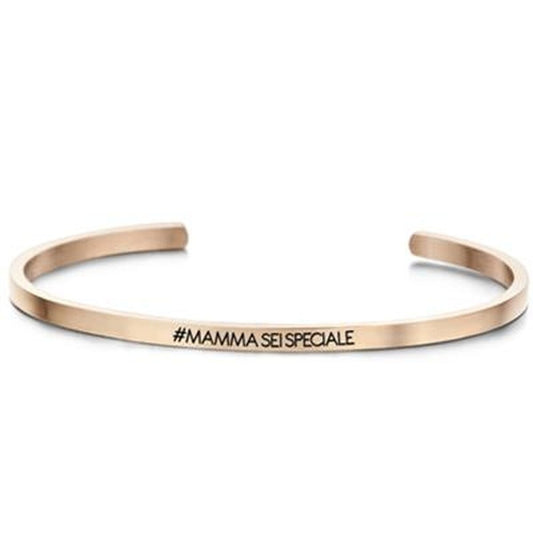 Roze gouden CO88 Collection armband met elegante uitstraling en unieke tekst.
