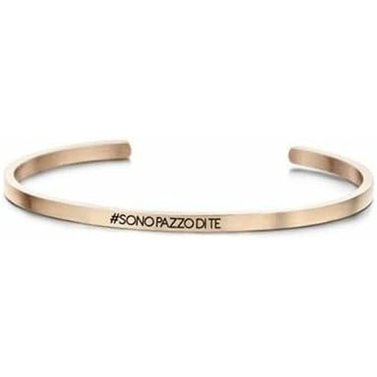 Detail van de CO88 Collection armband in roze goud met een elegante, minimalistische uitstraling.