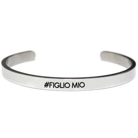 Zilverkleurige CO88 Collection armband voor dames met elegante uitstraling en #FIGLIO MIO opdruk.