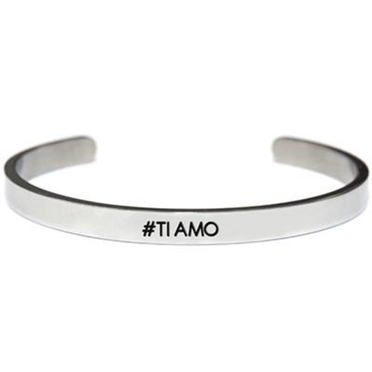 Zilverkleurige CO88 Collection armband voor dames met elegante #TI AMO inscriptie.