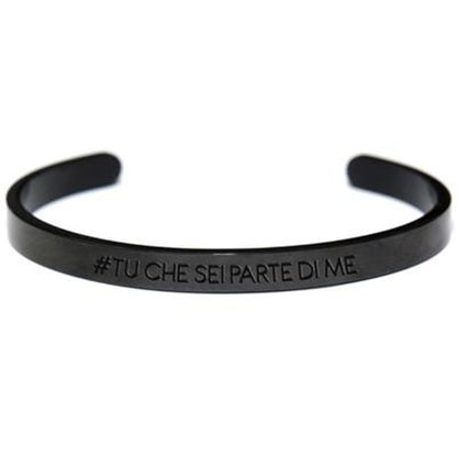 Zwarte CO88 Collection armband voor dames met stijlvolle gravure.