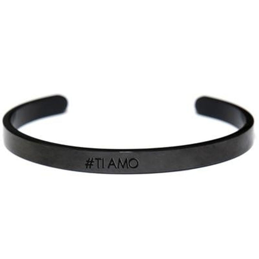 Zwarte CO88 Collection armband voor dames met elegante afwerking en #TILAMO gravure.