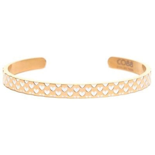 Gouden CO88 Collection armband met hartjespatroon, elegant en tijdloos ontwerp.