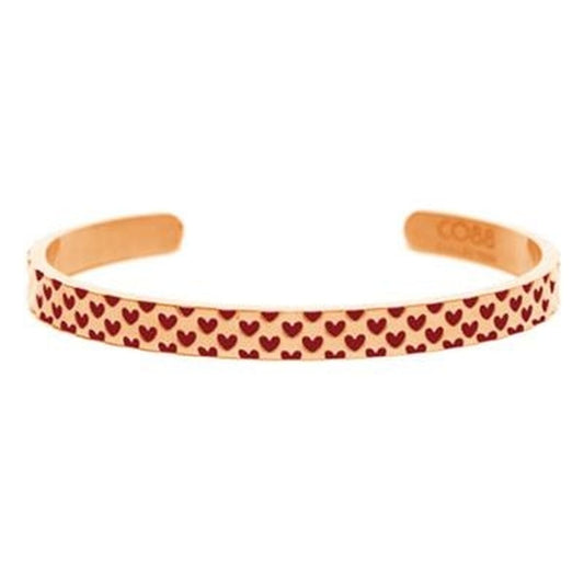 Roze gouden armband van CO88 Collection met hartjespatroon, elegant en stijlvol.