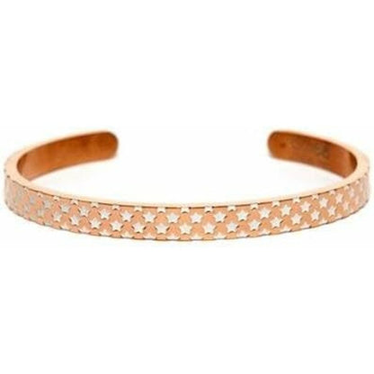 Detail van de roségouden CO88 Collection armband met sterrenpatroon in zijaanzicht.