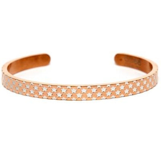 Roségouden CO88 Collection armband met sterrenpatroon, elegant en stijlvol accessoire.
