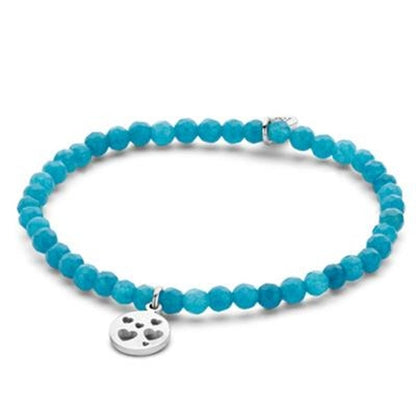 Stijlvolle blauwe CO88 Collection armband met zilveren hanger, elegant en duurzaam ontwerp.
