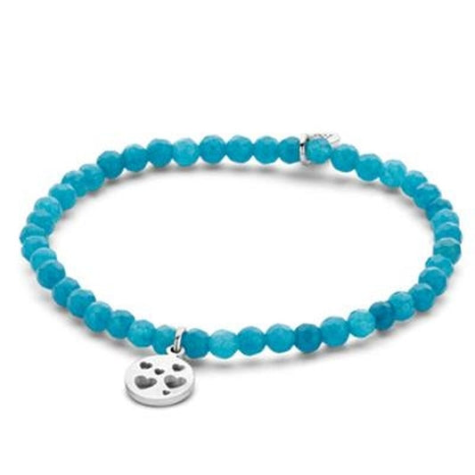 Stijlvolle blauwe CO88 Collection armband met zilveren hanger, elegant en duurzaam ontwerp.