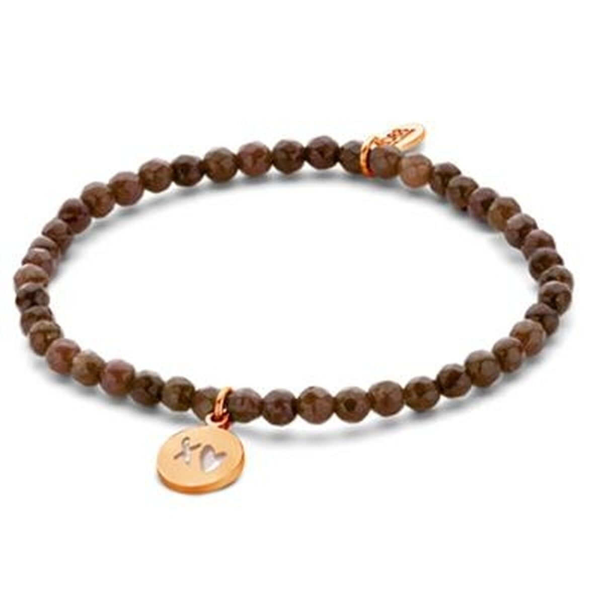 Bruine CO88 Collection armband voor dames met elegante afwerking en hartbedel.