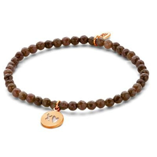 Bruine CO88 Collection armband voor dames met elegante afwerking en hartbedel.