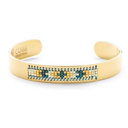 Gouden CO88 Collection armband met verfijnde afwerking en kleurrijke details.
