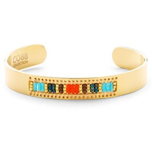 Gouden CO88 Collection armband met kleurrijke stenen in een elegante stijl.