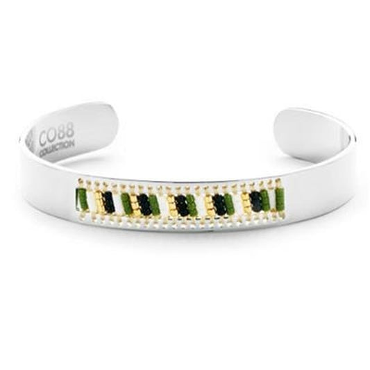 Zilverkleurige CO88 Collection armband voor dames met elegante details en een moderne uitstraling.