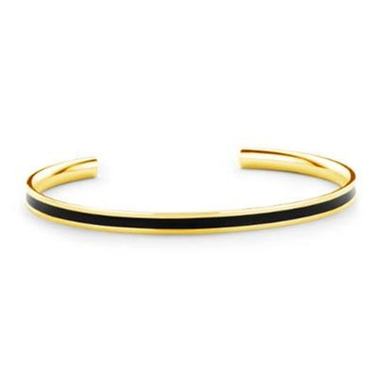 Zwarte CO88 Collection armband voor dames met elegant ontwerp en gouden details.