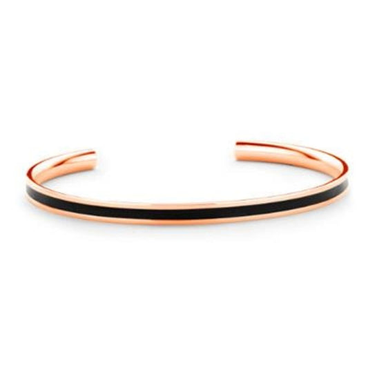 Elegante roze gouden armband van CO88 Collection met een zwarte accentlijn.