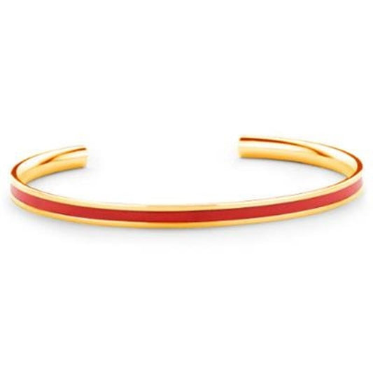 Elegante CO88 Collection armband voor dames met een gouden afwerking en rode accentlijn.