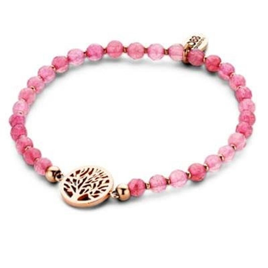 Roze CO88 Collection armband met een elegante boommotief, perfect voor elke gelegenheid.